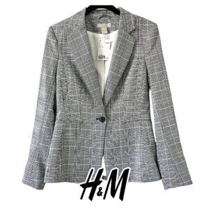 H&M | Classic Gray Checkered Blazer